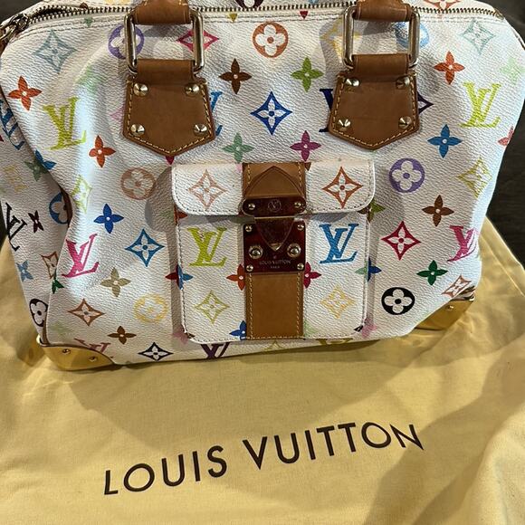 Louis Vuitton White Monogram Multicolore Speedy 30 RARE - Picture 1 of 14